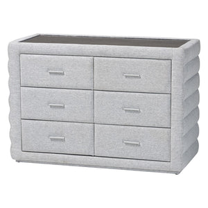 Baxton Studio Baxton Studio Cadmus 4-Piece Modern Bedroom Set with King Bed, Dresser & Nightstands in Grey Fabric BBT61237-Light Grey-King 4PC Bedroom Set