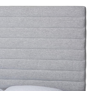 Baxton Studio Baxton Studio Cadmus 4-Piece Modern Bedroom Set with King Bed, Dresser & Nightstands in Grey Fabric BBT61237-Light Grey-King 4PC Bedroom Set