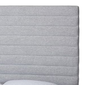 Baxton Studio Baxton Studio Cadmus Modern Light Grey Channel-Tufted Fabric Platform Bed for Contemporary Bedrooms King BBT61237-Light Grey-King