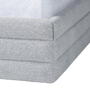 Baxton Studio Baxton Studio Cadmus Modern Light Grey Channel-Tufted Fabric Platform Bed for Contemporary Bedrooms King BBT61237-Light Grey-King