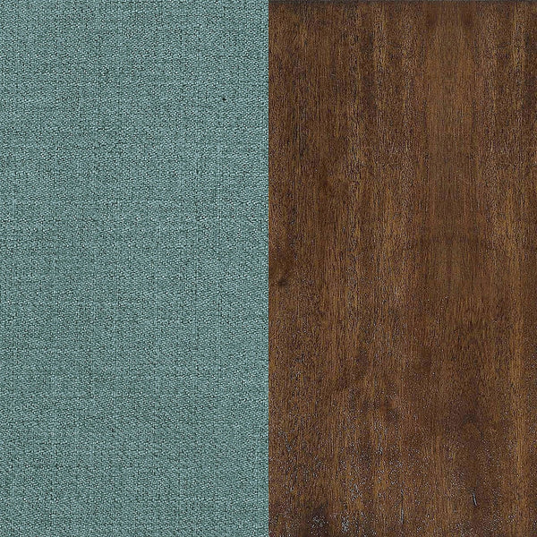 English Elm Laggarhem Turquoise Convertible Tufted Back Upholstered Sofa Bed with Linen-Look Fabric & Walnut Legs B062P357817