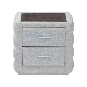 Baxton Studio Baxton Studio Cadmus Modern Light Grey Nightstand – Stylish Channel-Tufted Design & 2-Drawer Storage BBT3224.11 A1-Light Grey-NS