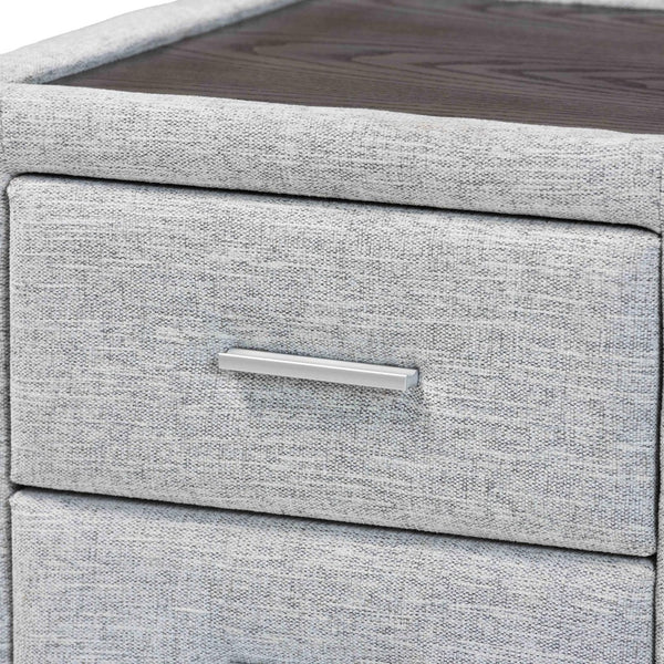 Baxton Studio Baxton Studio Cadmus Modern Light Grey Nightstand – Stylish Channel-Tufted Design & 2-Drawer Storage BBT3224.11 A1-Light Grey-NS