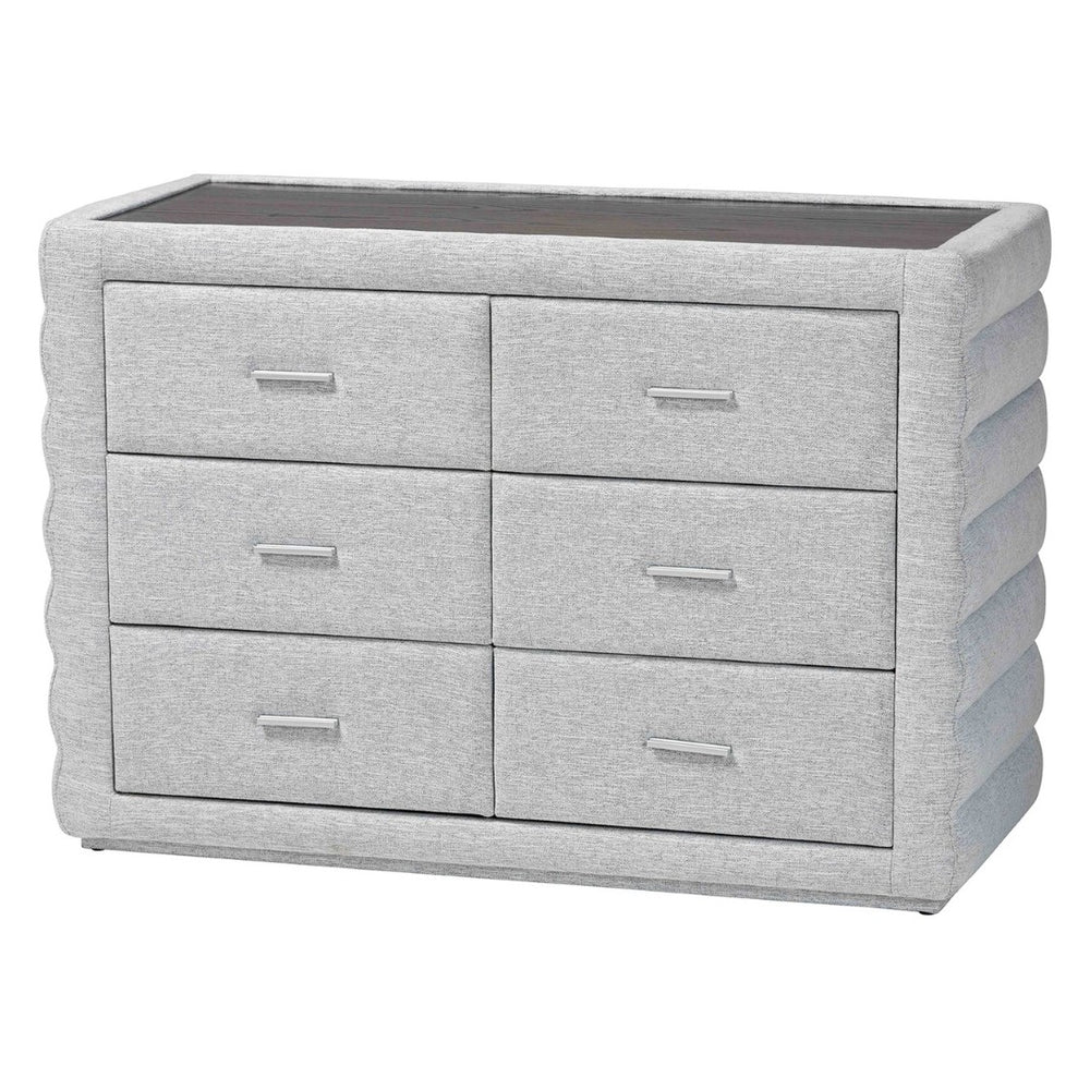 Baxton Studio Baxton Studio Cadmus Light Grey Channel-Tufted Dresser with 4 Drawers for Stylish Bedroom Storage BBT2053.11 A1-Light Grey-Dresser