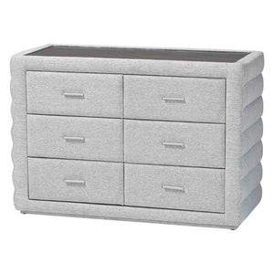 Baxton Studio Baxton Studio Cadmus Light Grey Channel-Tufted Dresser with 4 Drawers for Stylish Bedroom Storage BBT2053.11 A1-Light Grey-Dresser