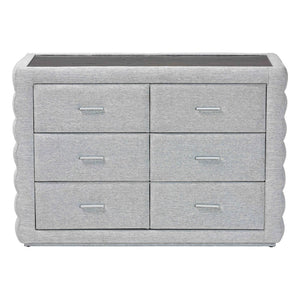 Baxton Studio Baxton Studio Cadmus Light Grey Channel-Tufted Dresser with 4 Drawers for Stylish Bedroom Storage BBT2053.11 A1-Light Grey-Dresser