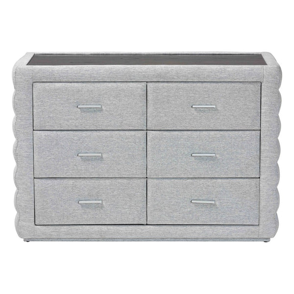 Baxton Studio Baxton Studio Cadmus Light Grey Channel-Tufted Dresser with 4 Drawers for Stylish Bedroom Storage BBT2053.11 A1-Light Grey-Dresser