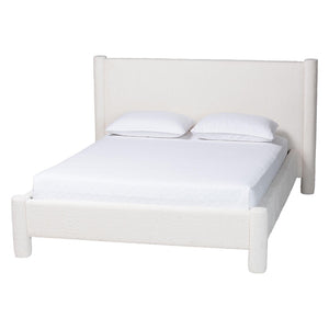 Baxton Studio Baxton Studio Laria Modern White Teddy-Bear Fabric Bedroom Set with Ample Storage and Comfort Queen 4-Piece BBT61176 A1-White-Queen 4PC Bedroom Set