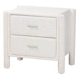 Baxton Studio Baxton Studio Laria Modern White Teddy-Bear Fabric Bedroom Set with Ample Storage and Comfort Queen 4-Piece BBT61176 A1-White-Queen 4PC Bedroom Set