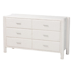 Baxton Studio Baxton Studio Laria Modern White Teddy-Bear Fabric Bedroom Set with Ample Storage and Comfort Queen 4-Piece BBT61176 A1-White-Queen 4PC Bedroom Set