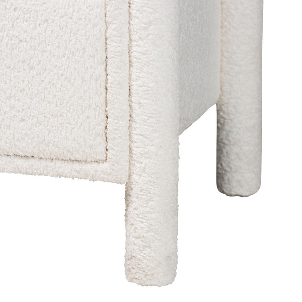 Baxton Studio Baxton Studio Laria Modern White Teddy-Bear Fabric Bedroom Set with Ample Storage and Comfort Queen 4-Piece BBT61176 A1-White-Queen 4PC Bedroom Set