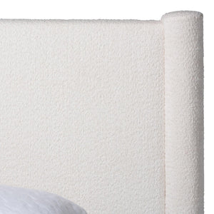 Baxton Studio Baxton Studio Laria Modern White Teddy-Bear Fabric Bedroom Set with Ample Storage and Comfort Queen 4-Piece BBT61176 A1-White-Queen 4PC Bedroom Set