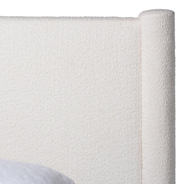 Baxton Studio Baxton Studio Laria Modern White Teddy-Bear Fabric Bedroom Set with Ample Storage and Comfort Queen 4-Piece BBT61176 A1-White-Queen 4PC Bedroom Set