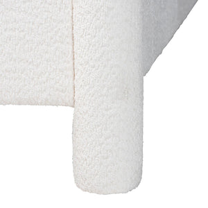 Baxton Studio Baxton Studio Laria Modern White Teddy-Bear Fabric Bedroom Set with Ample Storage and Comfort Queen 4-Piece BBT61176 A1-White-Queen 4PC Bedroom Set