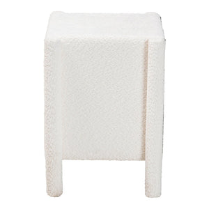 Baxton Studio Baxton Studio Laria Plush White Teddy-Bear Fabric Nightstand with 2 Drawers for Modern Bedrooms BBT3225-White-NS