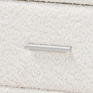 Baxton Studio Baxton Studio Laria Plush White Teddy-Bear Fabric Nightstand with 2 Drawers for Modern Bedrooms BBT3225-White-NS