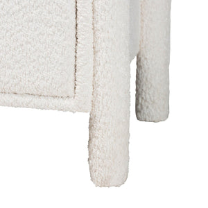 Baxton Studio Baxton Studio Laria Plush White Teddy-Bear Fabric Nightstand with 2 Drawers for Modern Bedrooms BBT3225-White-NS