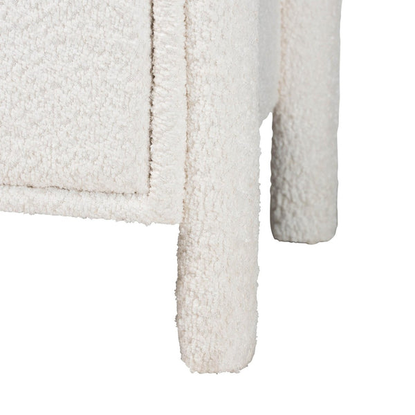 Baxton Studio Baxton Studio Laria Plush White Teddy-Bear Fabric Nightstand with 2 Drawers for Modern Bedrooms BBT3225-White-NS