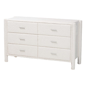 Baxton Studio Baxton Studio Laria Plush White Teddy-Bear Fabric 6-Drawer Dresser for Modern Elegant Spaces BBT2054 A1-White-Dresser