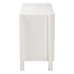 Baxton Studio Baxton Studio Laria Plush White Teddy-Bear Fabric 6-Drawer Dresser for Modern Elegant Spaces BBT2054 A1-White-Dresser