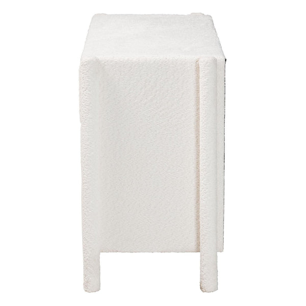 Baxton Studio Baxton Studio Laria Plush White Teddy-Bear Fabric 6-Drawer Dresser for Modern Elegant Spaces BBT2054 A1-White-Dresser