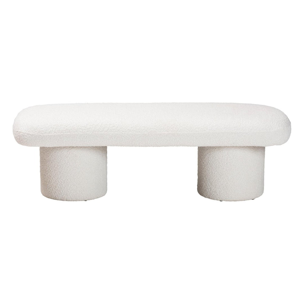 Baxton Studio Baxton Studio Laria Plush Teddy-Bear Fabric Accent Bench - Modern Design for Cozy Spaces BBT5526-White-Bench