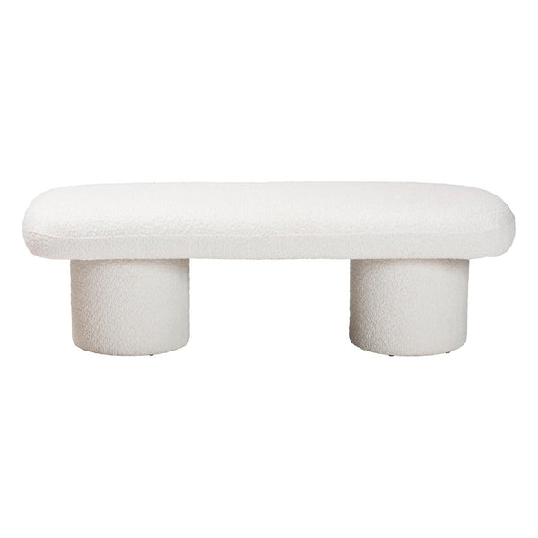 Baxton Studio Baxton Studio Laria Plush Teddy-Bear Fabric Accent Bench - Modern Design for Cozy Spaces BBT5526-White-Bench