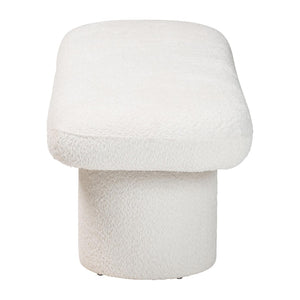 Baxton Studio Baxton Studio Laria Plush Teddy-Bear Fabric Accent Bench - Modern Design for Cozy Spaces BBT5526-White-Bench