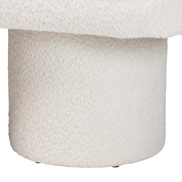 Baxton Studio Baxton Studio Laria Plush Teddy-Bear Fabric Accent Bench - Modern Design for Cozy Spaces BBT5526-White-Bench