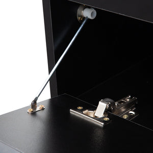 English Elm Floating 67" Wall TV Stand with 16-Color LEDs, Cable Management, 100lb Load, Modern Floating Shelf W1321P220184