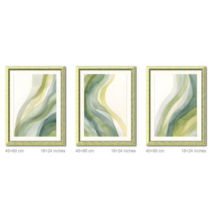 English Elm Set Of 3 Abstract Green Framed Wall Art – Modern Replaceable Canvas Prints For Stylish Home Decor T3976P383226-GIGA