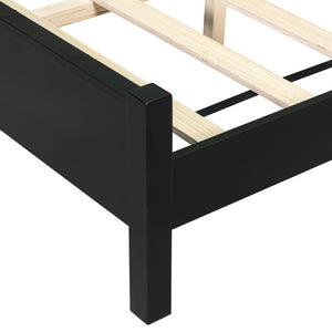 English Elm Queen Platform Bed Solid Wood Frame Velvet Headboard Modern Minimalist Bedroom N770PQ375070B