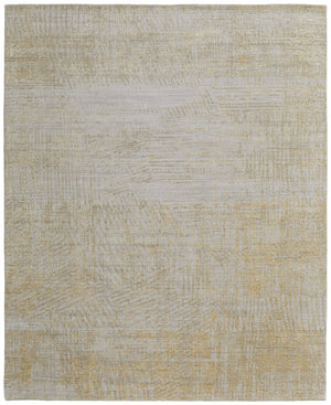 Feizy Rugs Eas69frf Eastfield Modern Abstract Hand-loomed Viscose And Wool Rug - Artisanal Style For Any Space Yellow,Ivory,Gold Viscose,Wool Eas69frfgldivyb00