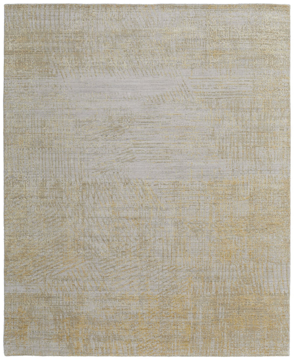 Feizy Rugs Eas69frf Eastfield Modern Abstract Hand-loomed Viscose And Wool Rug - Artisanal Style For Any Space Yellow,Ivory,Gold Viscose,Wool Eas69frfgldivyb00