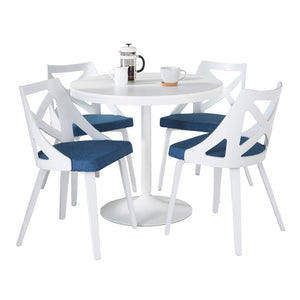 English Elm Contemporary 5 Piece Square Bamboo Dining Set with Steel Base and Grey Cushioned Chairs B202S01485