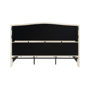 English Elm King Teddy Velvet Platform Bed Tall Upholstered Headboard Solid Wood Legs Modern W1716P335672