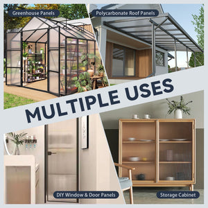 English Elm 5' 5 Ft Twin Wall Polycarbonate Greenhouse Panels 12 Pack Uv Blocking Insulated Sheets W3213P460541