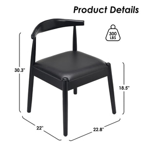 English Elm Weave Dining Chairs Set Of 2 - Stylish Mid-Century Modern Kitchen Seating With Solid Oak & Woven Comfort T3623P371949-GIGA