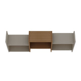 Manhattan Comfort Hampton Mid-Century Modern Wall Décor Shelves Off White and Maple Cream 13PMC11