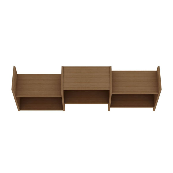 Manhattan Comfort Hampton Mid-Century Modern Wall Décor Shelves Maple Cream 13PMC5
