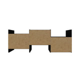 Manhattan Comfort Hampton Mid-Century Modern Wall Décor Shelves Black 13PMC70