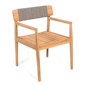 English Elm Christopher Knight Home® - 4-Piece Patio Furniture Set Braided Acacia Wood Dining Chairs with All-Weather Rope, Stylish Outdoor Seating Grey,Teak N770P269704G004