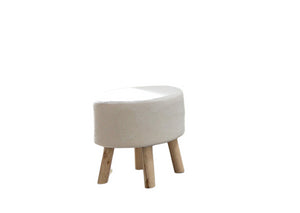 English Elm Contemporary compact footstool set of 2 with leatherette upholstery, solid wood frame, easy assembly, versatile seating White+Natural 17 L x 17 W x 25 H B2741P339687
