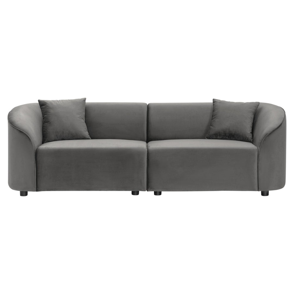 English Elm 87" Curved Boucle Sofa Sculptural Low Profile Design for Contemporary Living Rooms N767P354840G