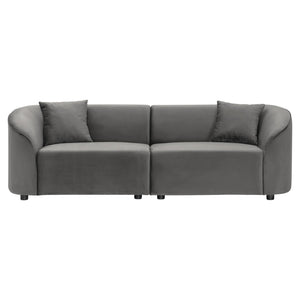 English Elm Package Curved Sculptural Sofa Soft Off-white Upholstered Modern Living Room Seating Grey N767P232385G