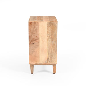 English Elm Christopher Knight Home® - Natural Solid Mango Wood Nightstand with 1 Drawer, Minimal Cutout Handles, Handcrafted Modern Finish N758P194740X