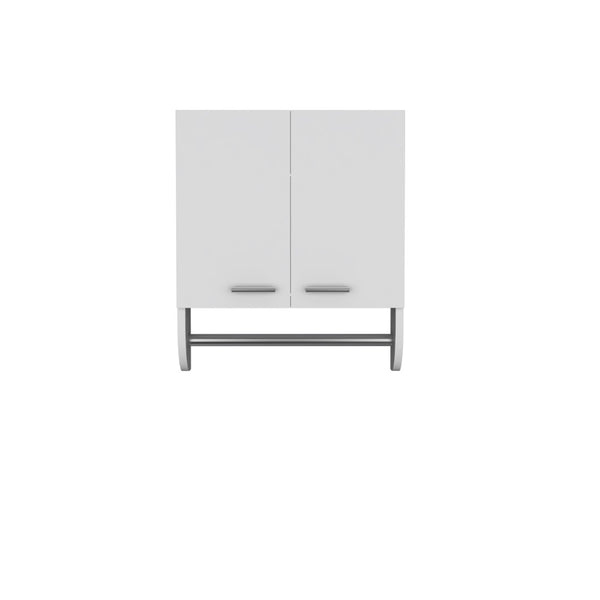 English Elm Optim Wall Mounted Bathroom Cabinet with Towel Bar and Two Adjustable Interior Shelves White B070P234352