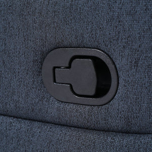 English Elm Manual Swivel Rocking Recliner Dark Blue Linen — 360° Glider, Adjustable Back & Leg Support Comfort W2121P371019