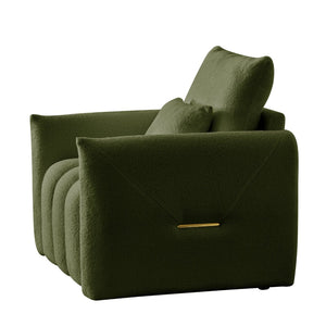 English Elm 35 Inch Teddy Velvet Lounge Chair Plush Curved Accent Seat for Living Room W2564P457793