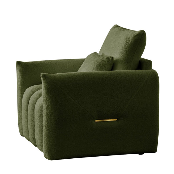 English Elm 35 Inch Teddy Velvet Lounge Chair Plush Curved Accent Seat for Living Room W2564P457793